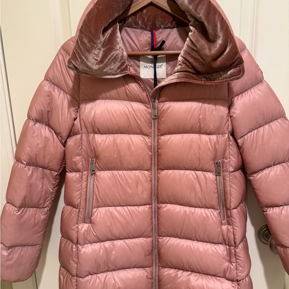 Moncler Dusty Rose Quilted Down Puffer Coat